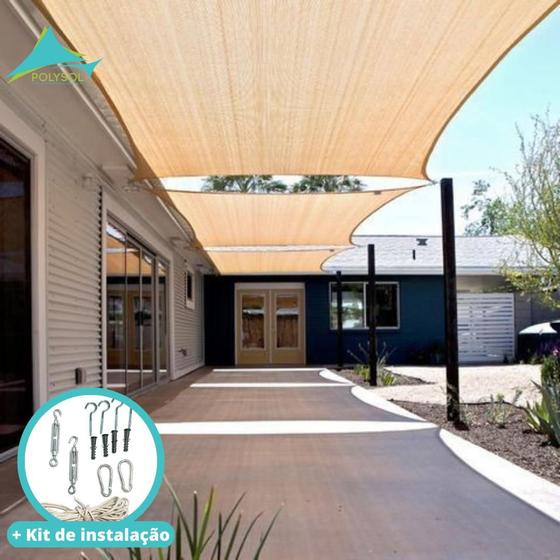 Tela de sombreamento Palha 5x3 +Kit de instalação Menor preço em Tela de sombreamento Palha 5x3 +Kit de instalação