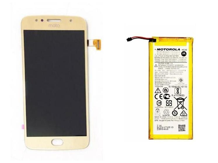 Imagem de Tela Display Lcd Touch Para Moto G5s Dourado + Bateria + Cola