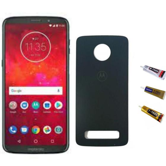 Imagem de Tela Display Touch Para Moto Z3 Play Preto Tampa Cola