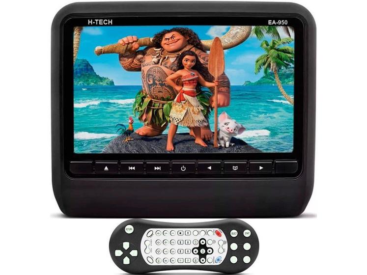 Imagem de Tela encosto de cabeça acoplar H-Tech EA950 Preta 9 polegadas Leitor DVD USB SD