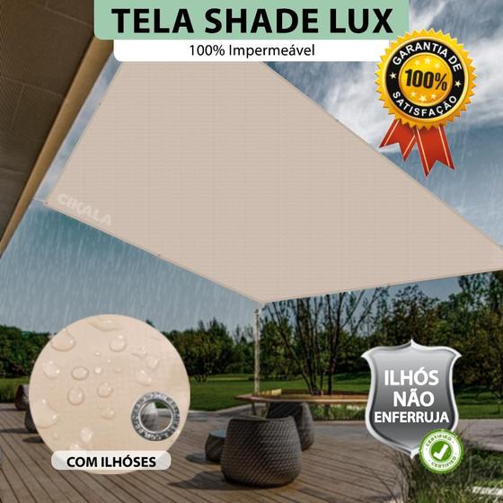 Imagem de Tela Lona Areia 3x2 Metros Sombreamento Impermeável Shade Lux + Kit