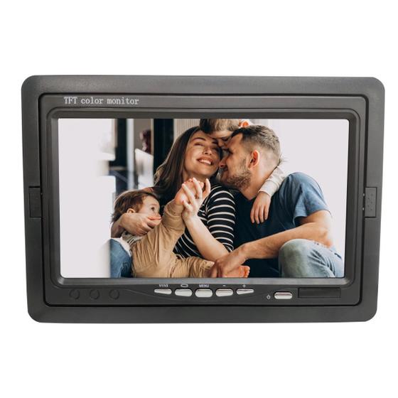 Tela Monitor 7" LCD Colorido, 2 entradas de vídeo (2 AV-in), para Segurança, Carro, Câmera de Ré Menor preço em Tela Monitor 7" LCD Colorido, 2 entradas de vídeo (2 AV-in), para Segurança, Carro, Câmera de Ré