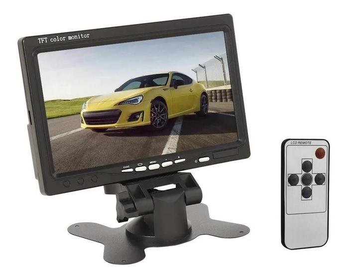 Imagem de Tela Monitor Veicular LCD 7" Digital com Controle para Multimídia, DVD e Câmera de Ré