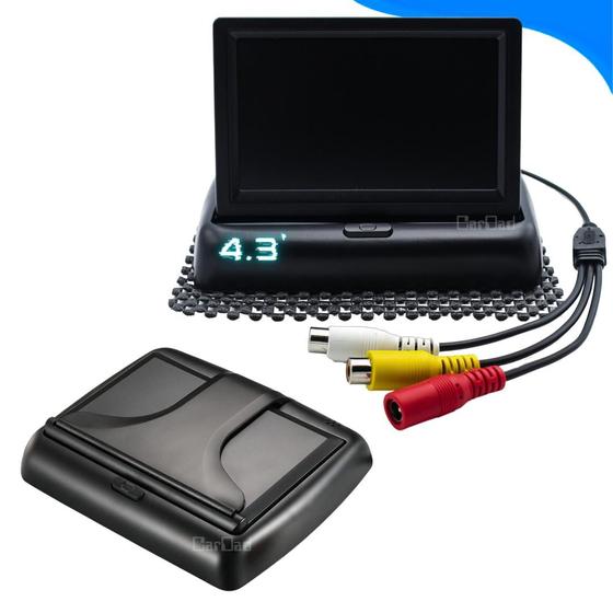Imagem de Tela Monitor Veicular Retratil 4.3 Lcd Displayc/2 Saídas Rca