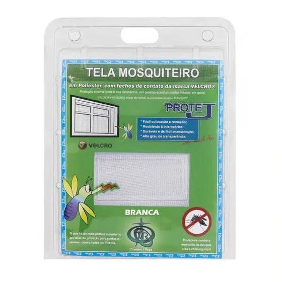 Imagem de Tela Mosquiteira com tiras autocolantes kit completo 0,80mx0,80m CINZA