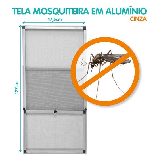 Tela Mosquiteira em Alumínio - Altura Regulável - Cinza Menor preço em Tela Mosquiteira em Alumínio - Altura Regulável - Cinza