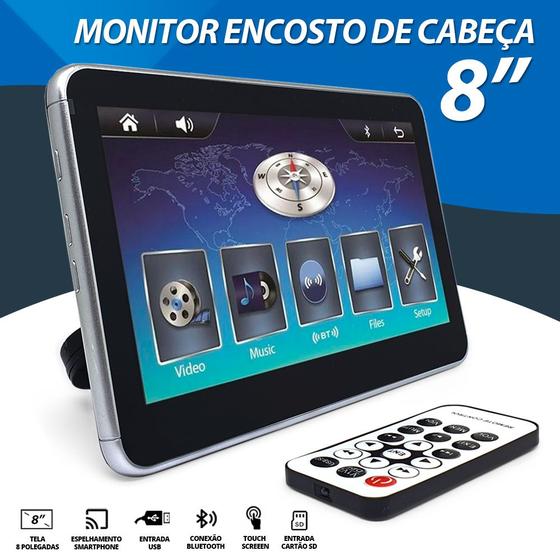 Imagem de Tela P/ Encosto Celta 2000 2001 2002 2003 2004 2005 Touch Imagem Independente USB Espelhamento Unidade Unitário