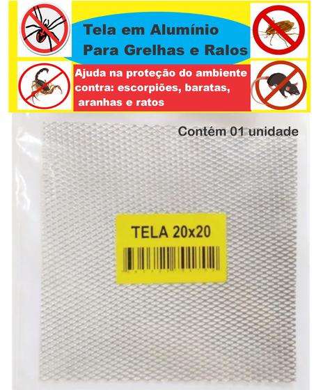 Imagem de Tela Para Ralo Grelha  20x20Cm em Alumínio Anti-inseto