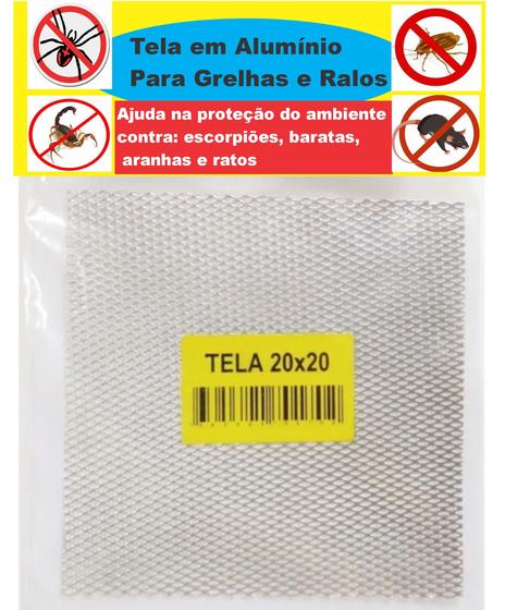 Imagem de Tela Para Ralo Grelha em Alumínio 20x20 Cm Anti-inseto