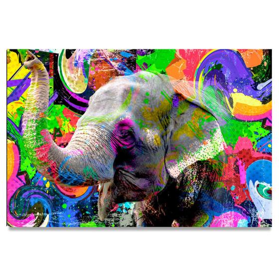 Imagem de Tela Quadro Abstrato Grande Elefante Sala Quarto 60x90