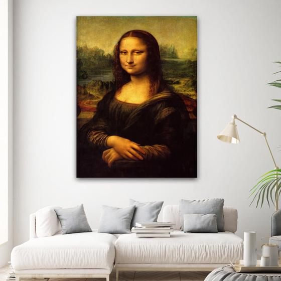 Imagem de Tela Quadro Decorativo Para sala  Monalisa 60x40 Quadro Quarto Hall Cozinha