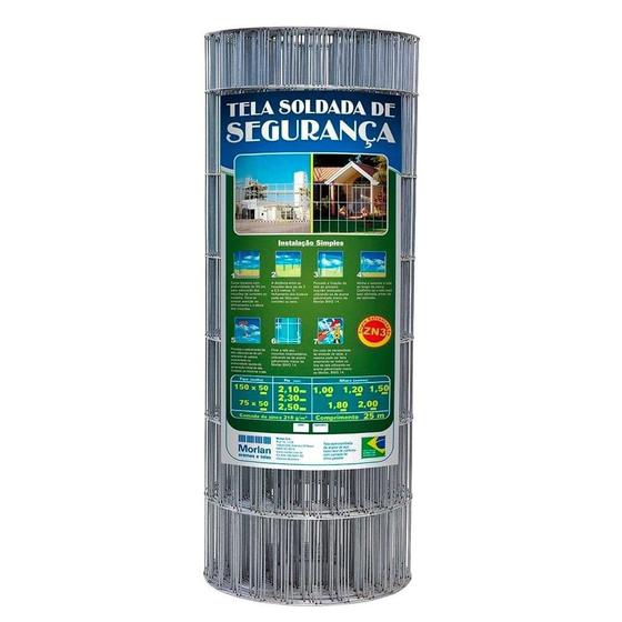 Imagem de Tela Segurança Soldada Morlan ZN3 100 x 50mm Fio 1,90mm 1,00 x 25m