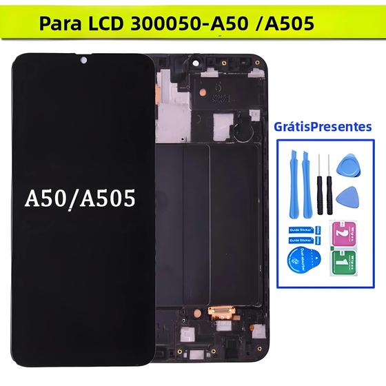 Imagem de Tela sensível ao toque LCD com moldura para samsung a50 sm-a505fn/ds a505f/ds a505