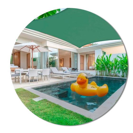 Imagem de Tela Shade P/ Sombreamento Verde 4x3 com Bainha Ilhós + Kit