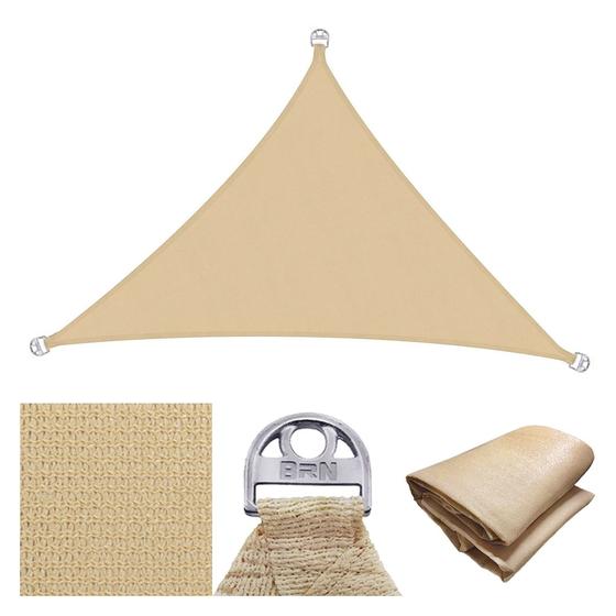 Imagem de Tela Sombreamento Triangular Areia Decorativa 3x3x3 Metros