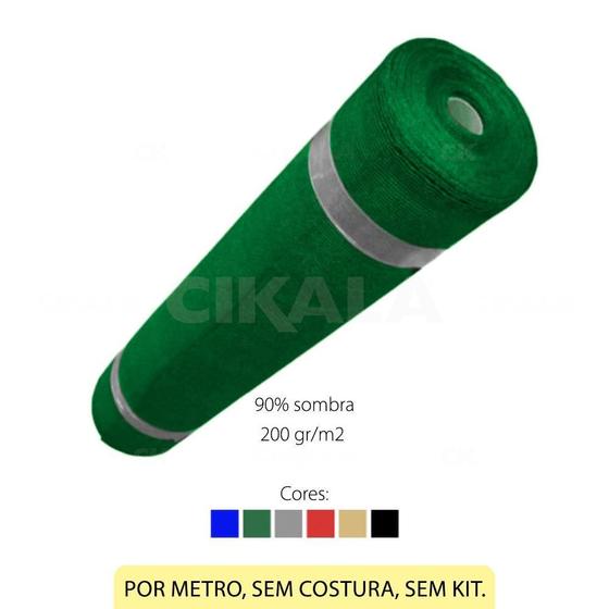 Imagem de Tela Sombreamento Verde Larg 4.0x05 Metros Decorativa Multiuso Metro Linear Sem Acabamento