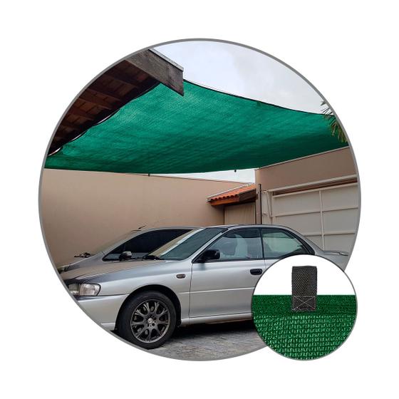 Imagem de Tela Sombrite Verde 80% 3x6 Sombreamento Toldo Garagem