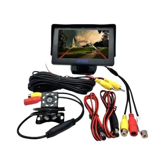 Imagem de Tela Universal para Carro de 4,3 Polegadas com Imagem de Ré em Alta Definição