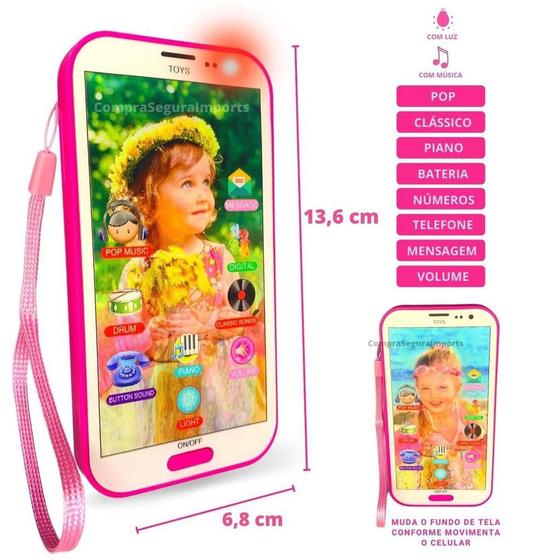 Imagem de Telefone Celular Infantil Brinquedo Musical Sons Phone Touch