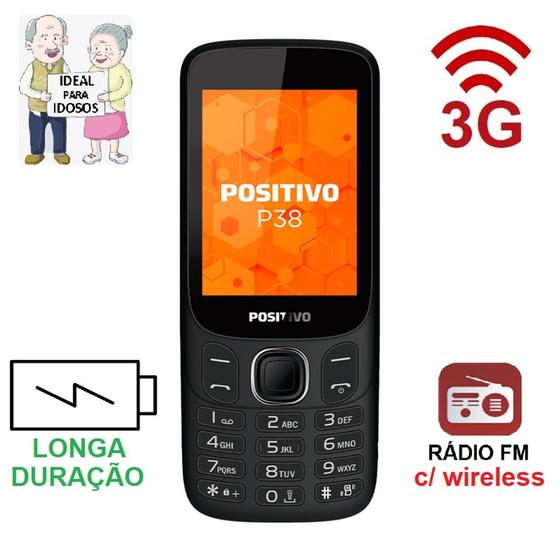 Imagem de Telefone Celular para Idosos e Trabalho Dual Chip Câmera 3G Longa Duração Positivo P38