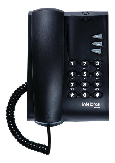 Imagem de Telefone Com Fio Com Chave 3 Funções Intelbras Pleno Preto