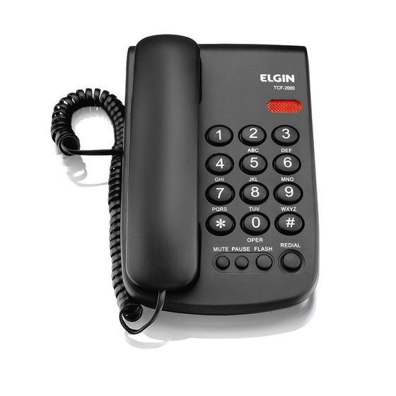 Telefone com Fio de Mesa TCF 2000 Elgin Menor preço em Telefone com Fio de Mesa TCF 2000 Elgin