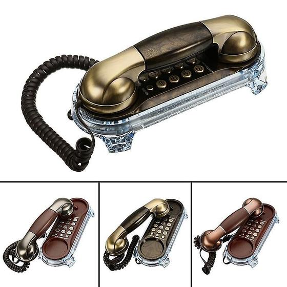 Imagem de Telefone com fio de parede telefone fixo telefone retrô antigo para home office hotel