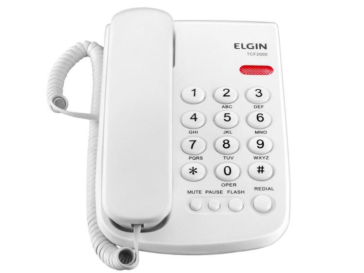 Imagem de Telefone com Fio Elgin TCF 2000 - Chave Bloq. Branco