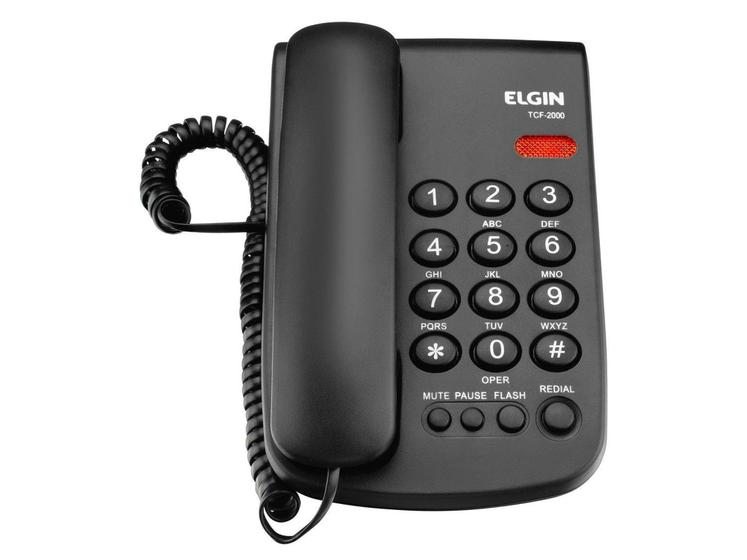 Telefone com Fio Elgin TCF2000 - Chave Bloq. Preto Menor preço em Telefone com Fio Elgin TCF2000 - Chave Bloq. Preto