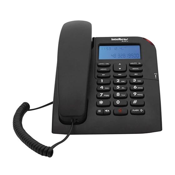 Imagem de Telefone com Fio Intelbras TC60ID com Identificação de Chamadas e Viva-Voz Preto