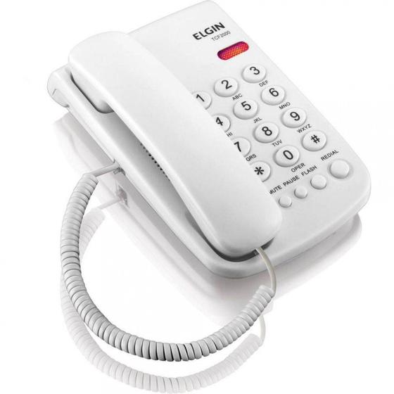 Imagem de Telefone Com Fio Tcf 2000 B - Chave De Bloqueio - Indicação Luminosa De Chamada - Cor Branco