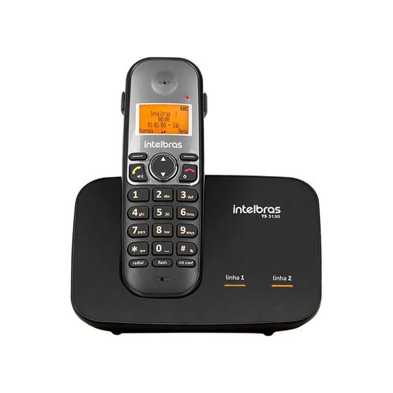 Imagem de Telefone Digital Sem Fio Intelbras TS 5150 com Entrada para 2 Linhas Preto