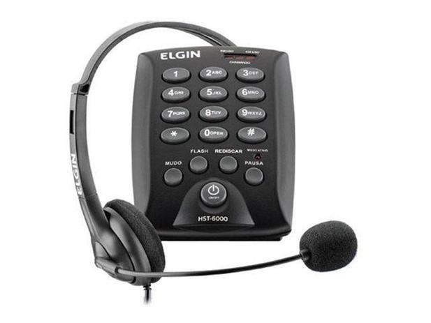 Imagem de Telefone Elgin Headset com Base Discadora HST-6000 Preto