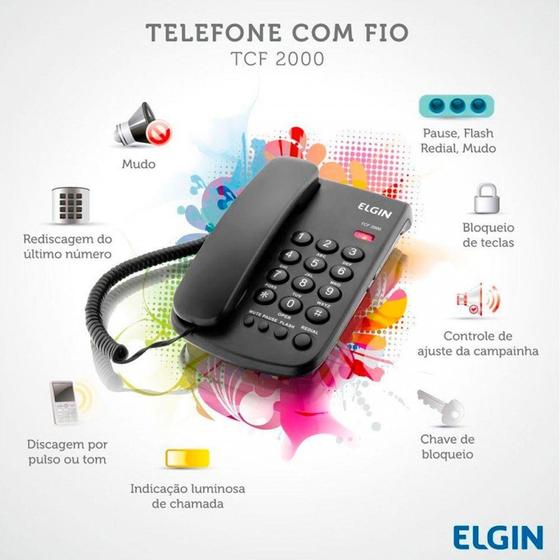 Imagem de Telefone Elgin - Tcf2000 Preto