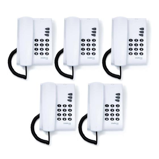 Imagem de Telefone Fixo Com Fio Pleno Intelbras Sem Chave Cinza Ártico - 5 Unidades