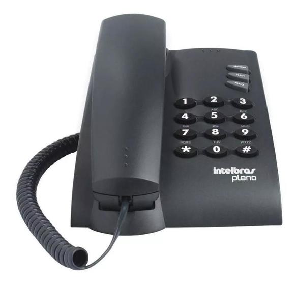 Telefone Fixo Fio Intelbras Pleno Preto Menor preço em Telefone Fixo Fio Intelbras Pleno Preto