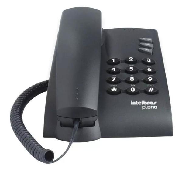 Telefone fixo Intelbras Com fio Pleno preto Menor preço em Telefone fixo Intelbras Com fio Pleno preto