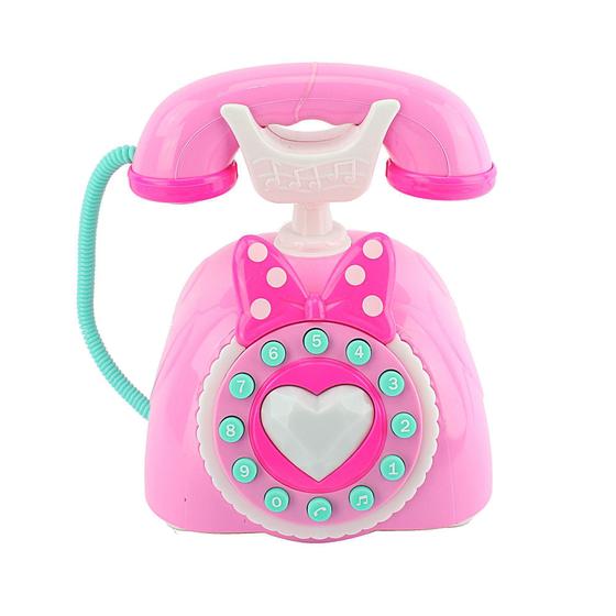 Imagem de Telefone Infantil de Brinquedo Musical para criança menina luz e som Rosa BBR - BBR toys