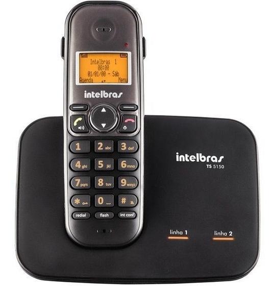 Imagem de Telefone Intelbras Fixo Sem Fio Ts 5150 Para Duas Linhas