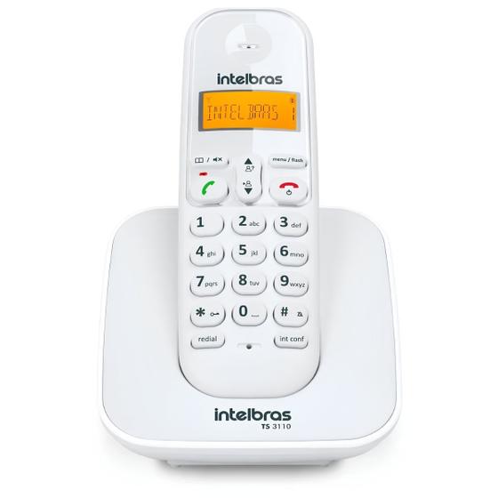 Imagem de Telefone Intelbras Sem Fio TS 3110 com Identificador de Chamadas Branco