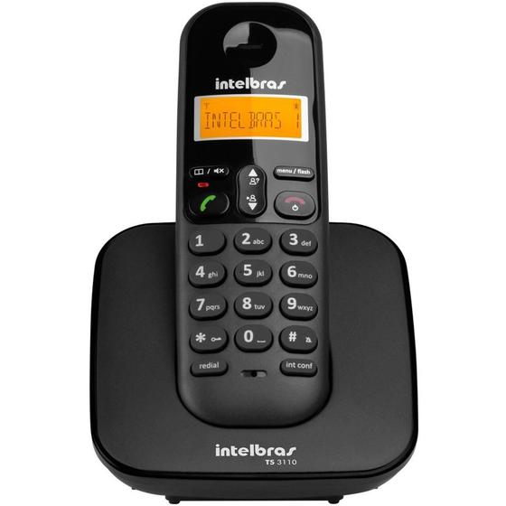 Telefone Intelbras sem Fio TS3110 Preto Menor preço em Telefone Intelbras sem Fio TS3110 Preto