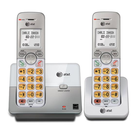 Telefone residencial sem fio AT&T EL51203, telefone residencial sem fio DECT 6.0, fone de ouvido, monitor retroiluminado, teclado iluminado, identificador de chamadas/chamada em espera, agenda telefônica, modo econômico, tecla de correio de voz, modo silencioso, interfone