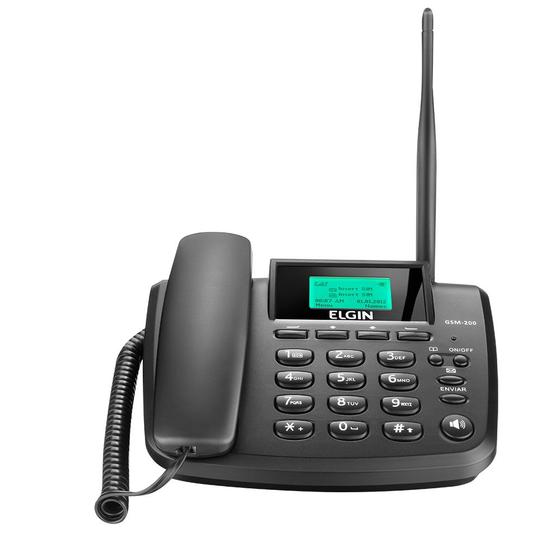 Imagem de Telefone Rural Com Fio Elgin com Identificador de Chamadas GSM 200 Preto