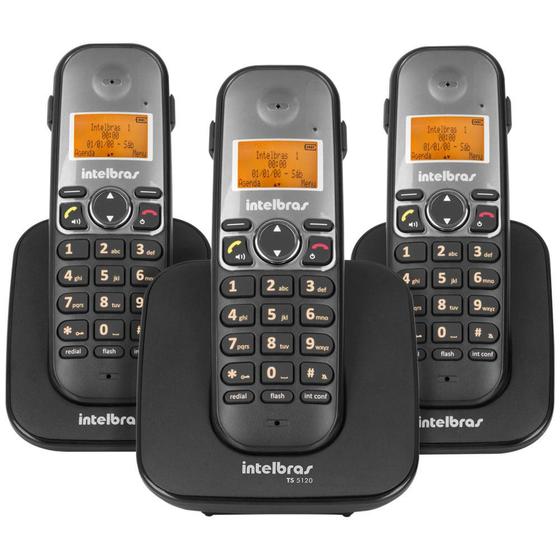 Imagem de Telefone sem Fio + 2 Ramais TS5123 Preto 4125123 Intelbras