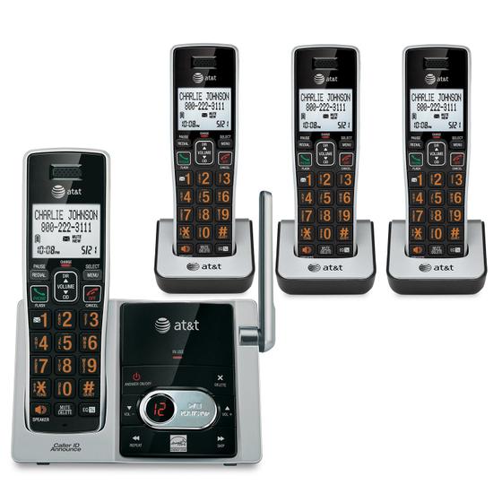 Imagem de Telefone sem fio AT&T CL82413 DECT 6.0 com sistema de atendimento 4 aparelhos