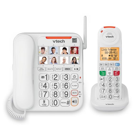 Imagem de Telefone Sem Fio/Com Fio Amplificado VTech SN5147 - Para Idosos