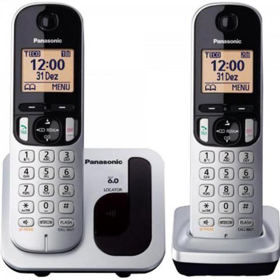 Telefone sem Fio com ID Base + Ramal KX-TGC212LB1 Cinza PANASONIC Imagem de Telefone sem Fio com ID Base + Ramal KX-TGC212LB1 Cinza PANASONIC