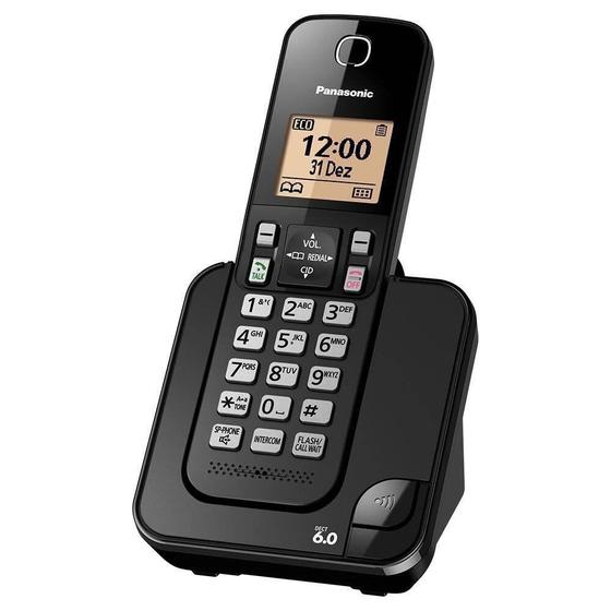 Imagem de Telefone Sem Fio Com Identificador de Chamadas Panasonic DECT 6.0 Preto Bivolt - KX-TGC350LBB
