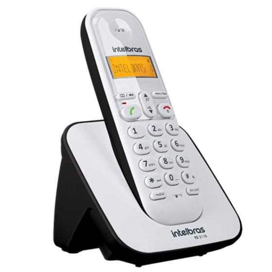 Imagem de Telefone Sem Fio Com Identificador TS 3110 Branco e Preto Intelbras