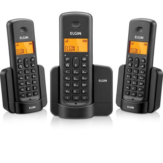 Imagem de Telefone Sem Fio Elgin Com Identificador + 2 Ramais Tsf 8003